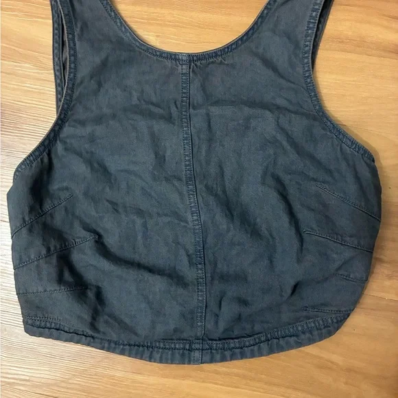 Free People Ryder Denim Smocked Tank Top Size M - Picture 3 of 6